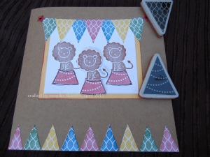 Circus card with stamps